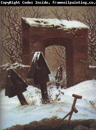 Caspar David Friedrich Cemetery in the Snow (mk10)
